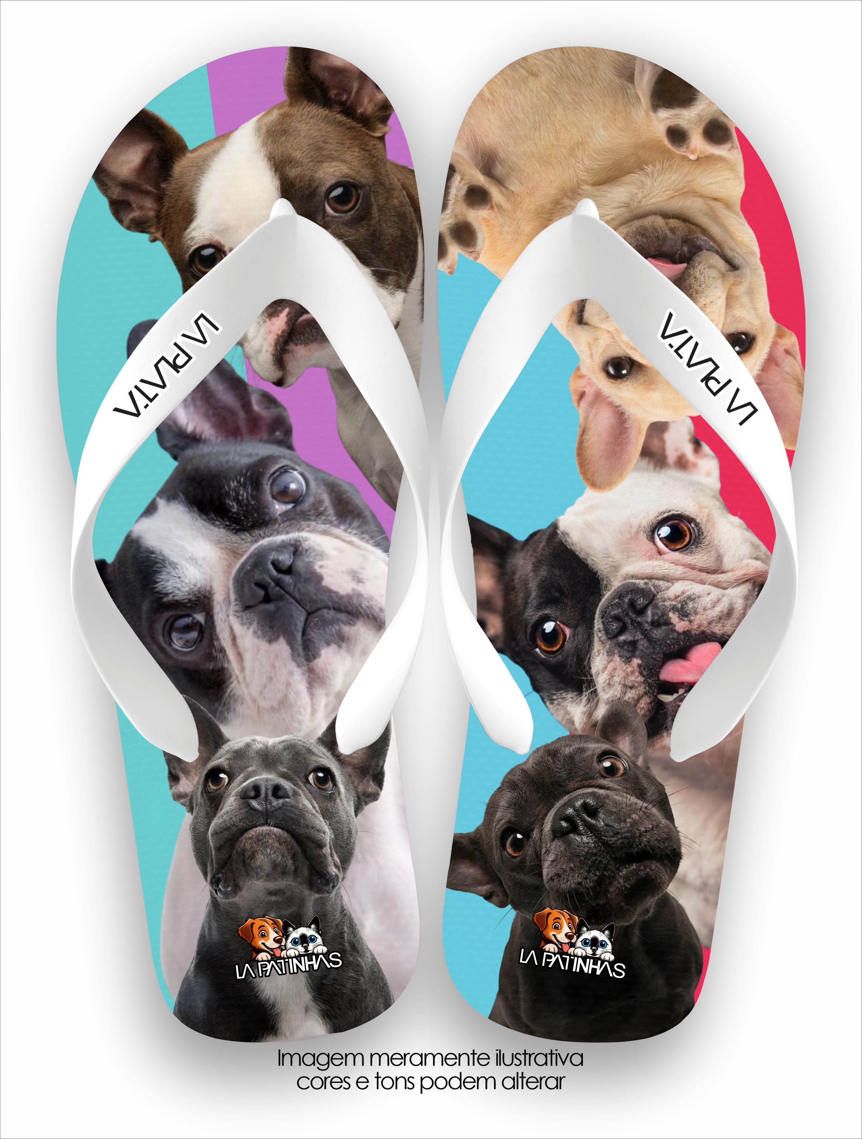 Chinelo Tradicional La Patinhas Dogs Buldogues