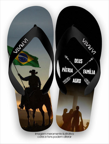 Chinelo Tradicional La Agro Brasil Deus Pátria Família e Agro