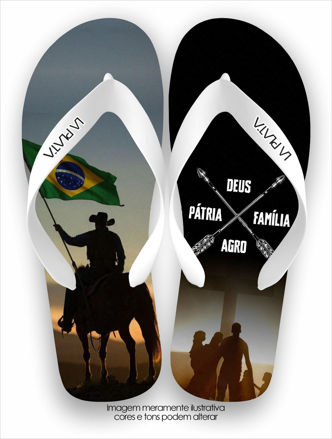 Chinelo Tradicional La Agro Brasil Deus Pátria Família e Agro