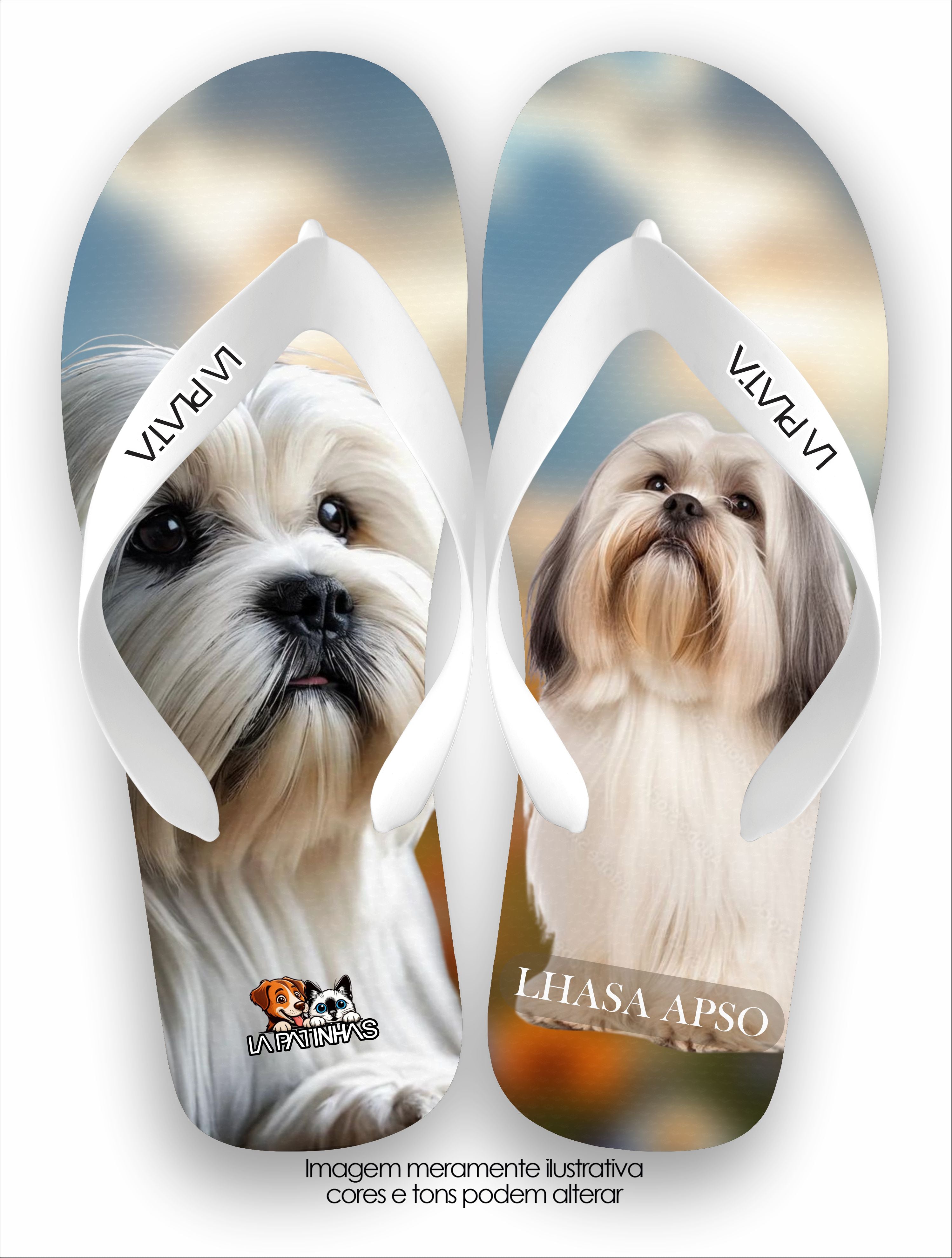 Chinelo Tradicional La Patinhas Dogs Lhasa Apso Clean