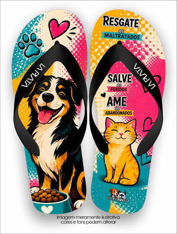 Chinelo Tradicional La Patinhas Dogs Resgate Salve Ame