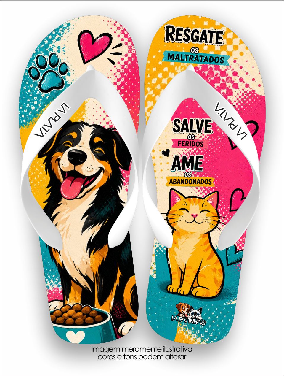Chinelo Tradicional La Patinhas Dogs Resgate Salve Ame