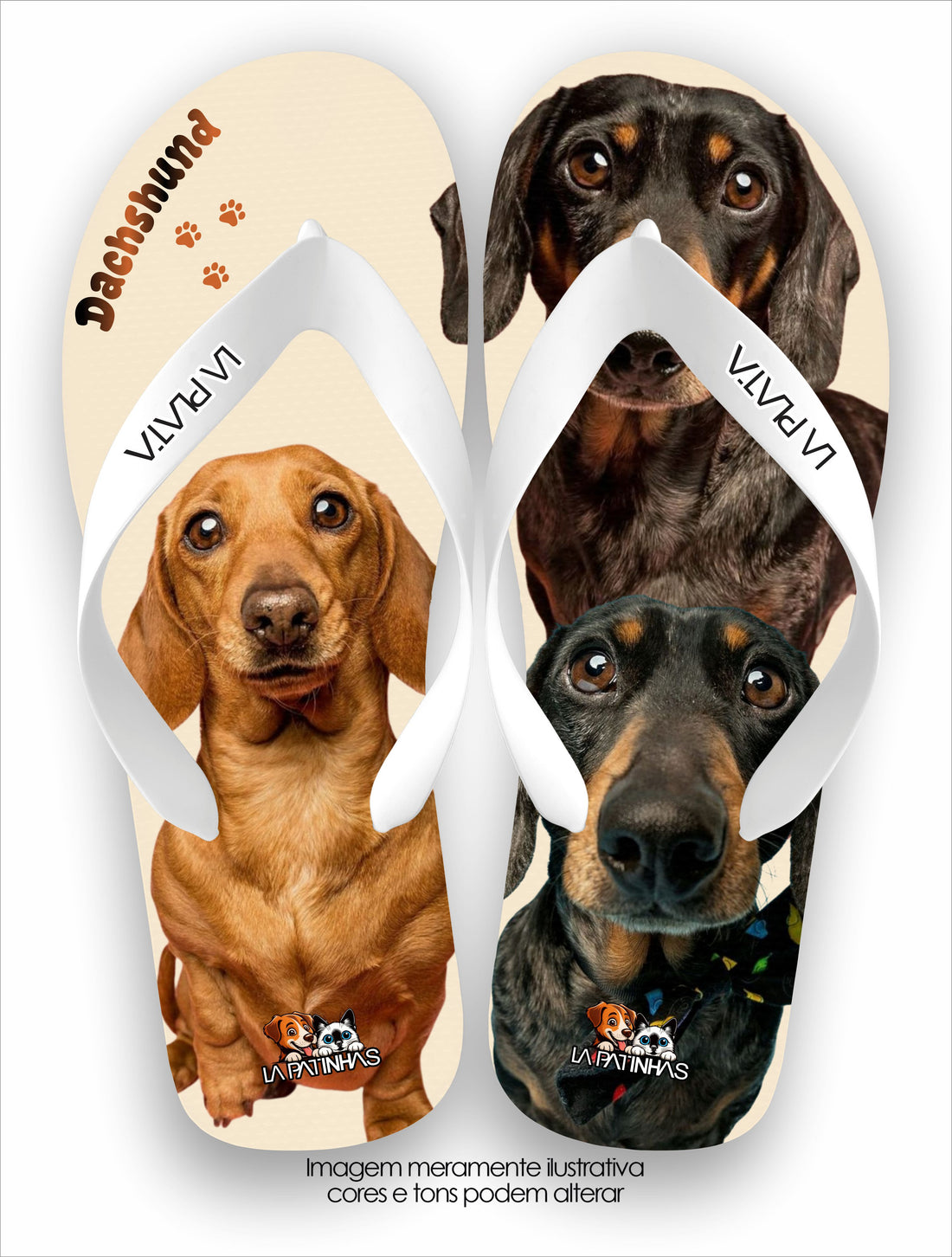 Chinelo Tradicional La Patinhas Dogs Dachshunds