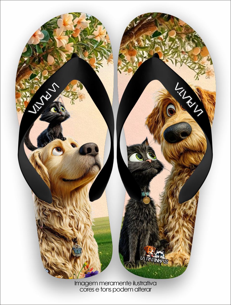 Chinelo Tradicional La Patinhas Dogs Cães e Gatos