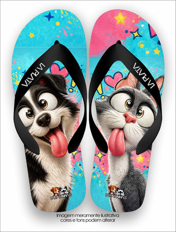 Chinelo Tradicional La Patinhas Dogs Cães e Gatos Amigos