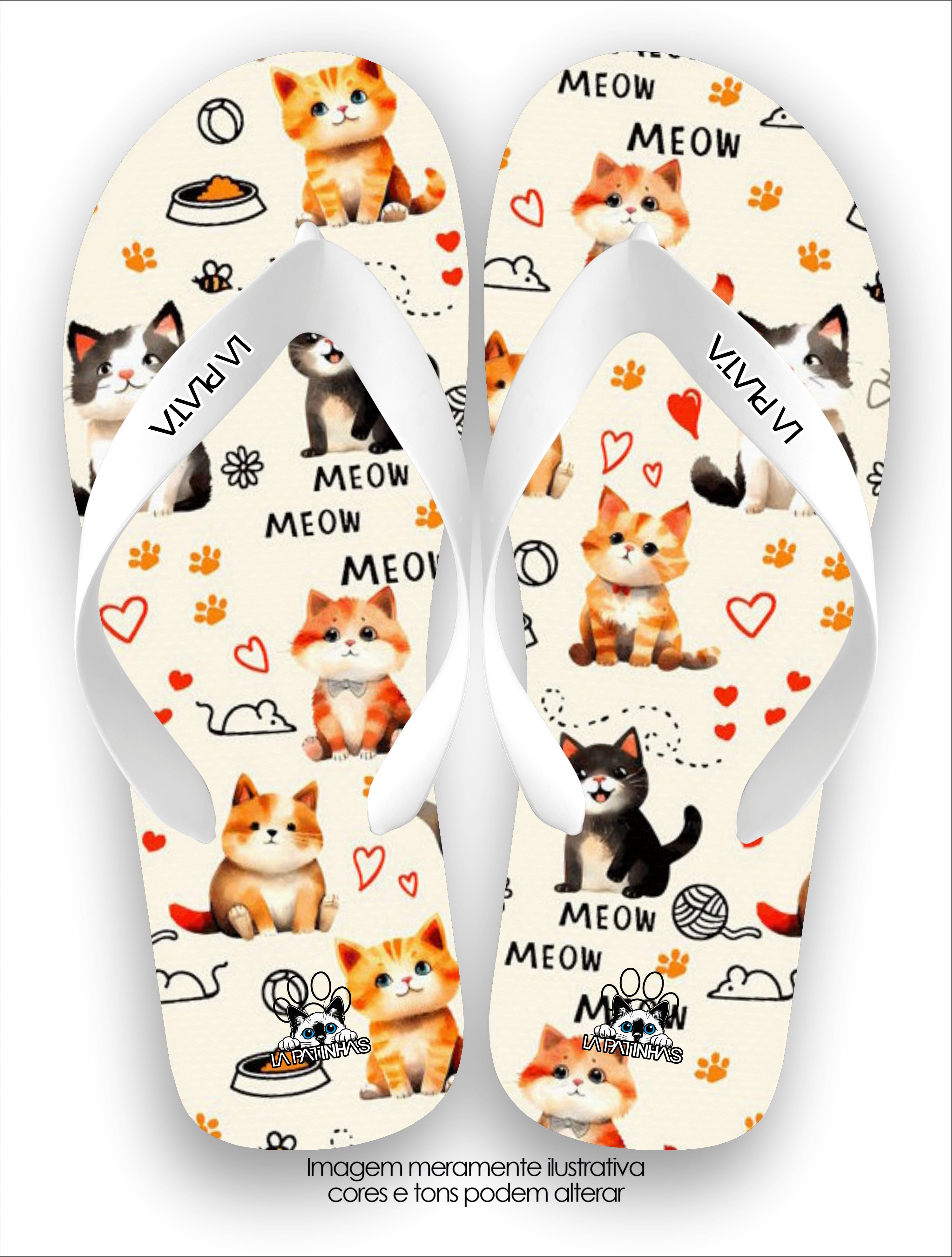 Chinelo Tradicional La Patinhas Cats Meows
