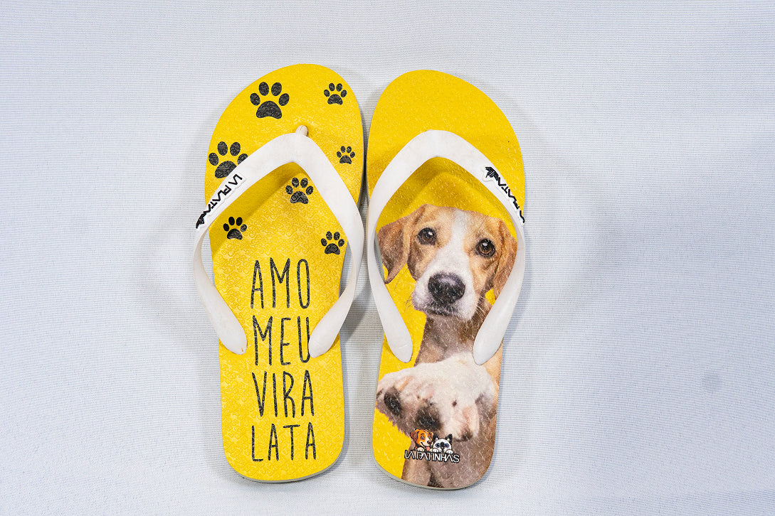 Chinelo Tradicional La Patinhas Dogs Eu Amo Meu Vira Lata