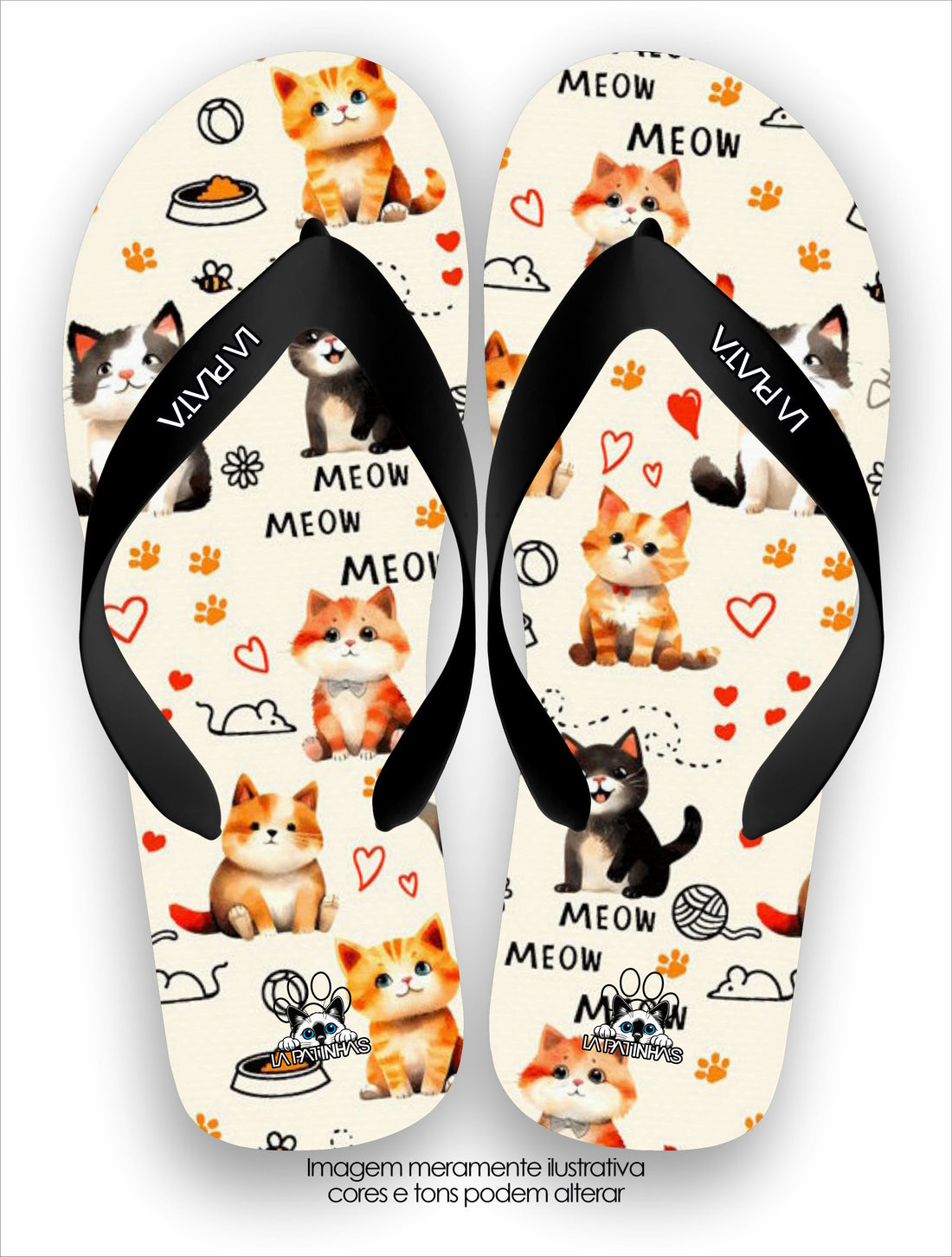 Chinelo Tradicional La Patinhas Cats Meows