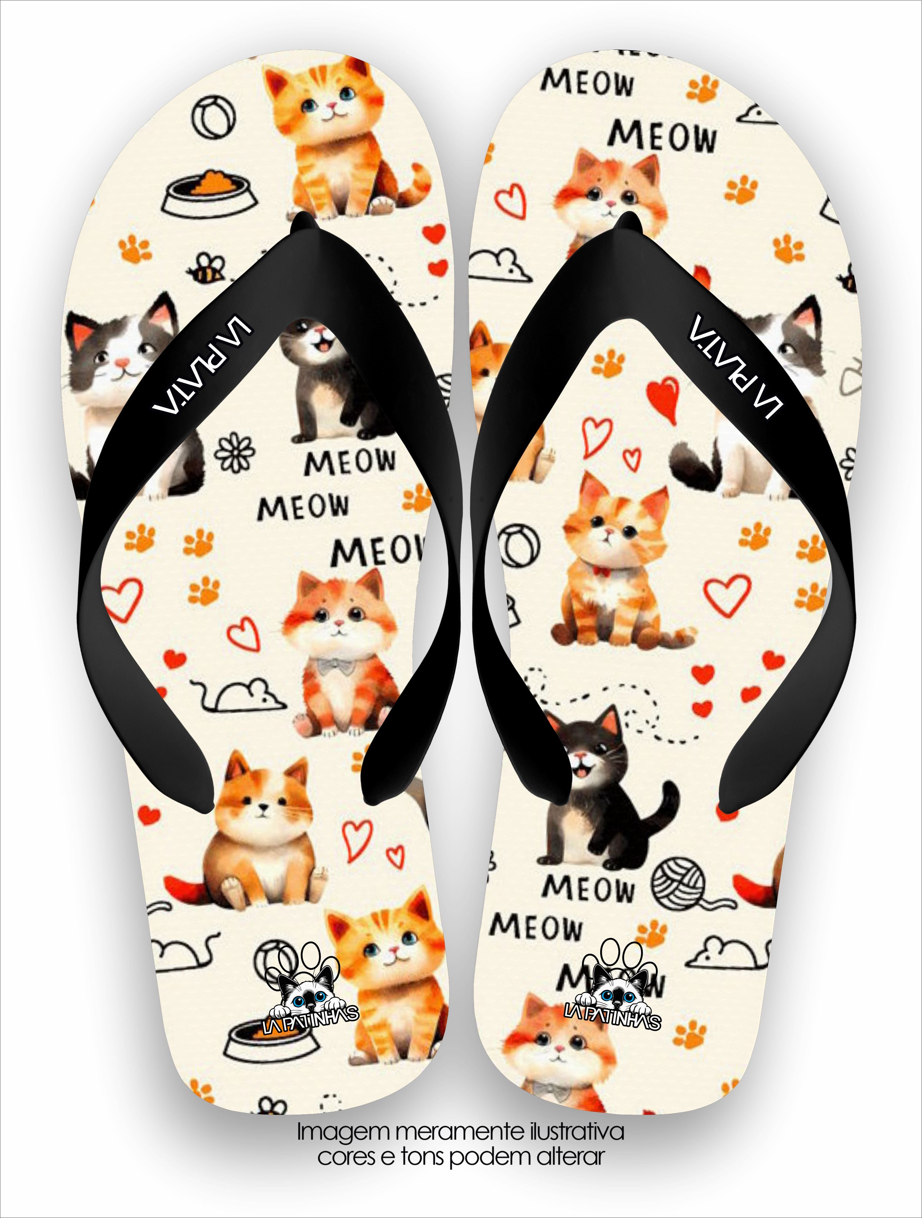 Chinelo Tradicional La Patinhas Cats Meows