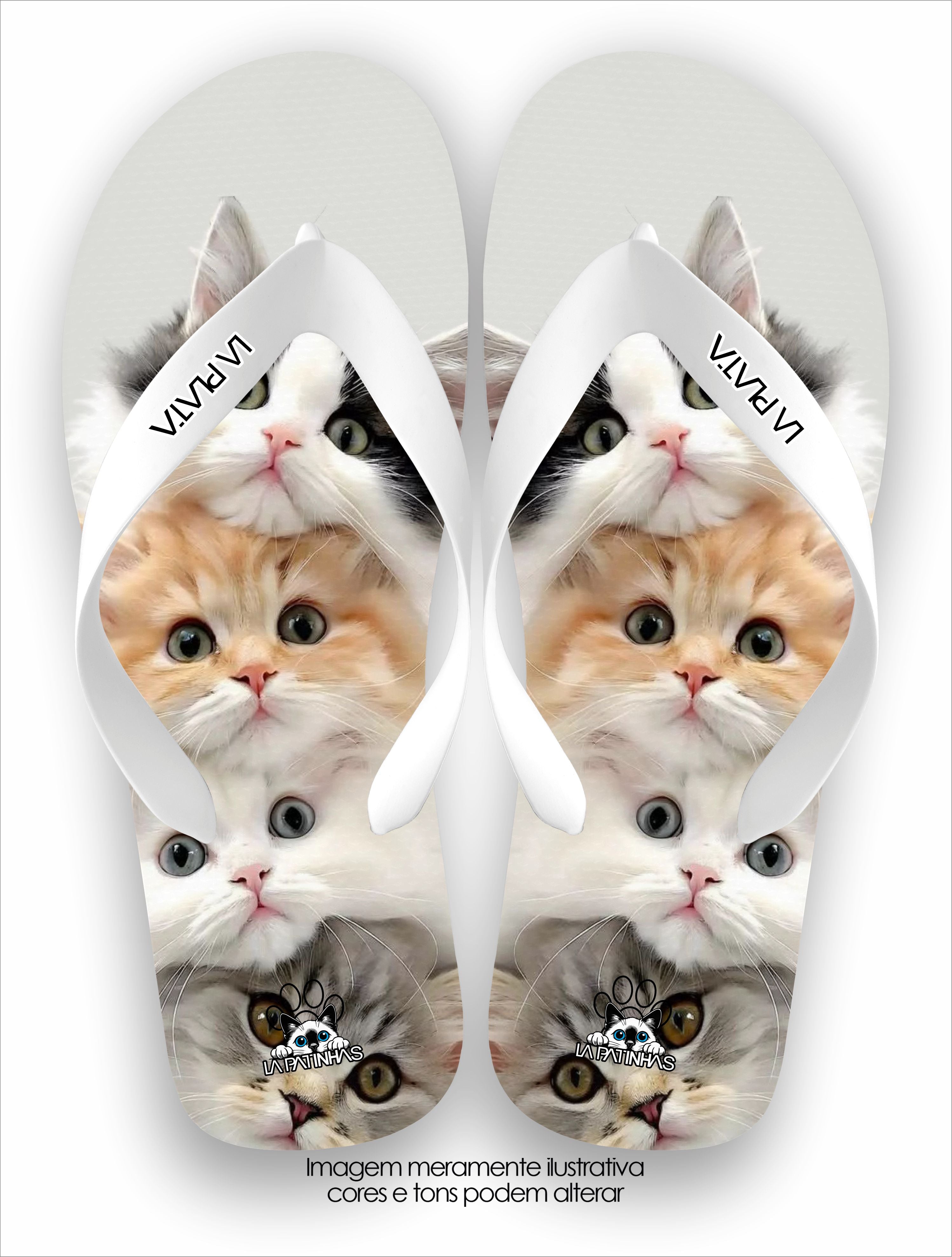 Chinelo Tradicional La Patinhas Cats Gatinhos