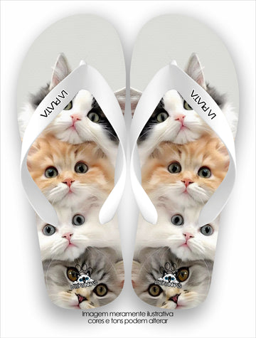Chinelo Tradicional La Patinhas Cats Gatinhos