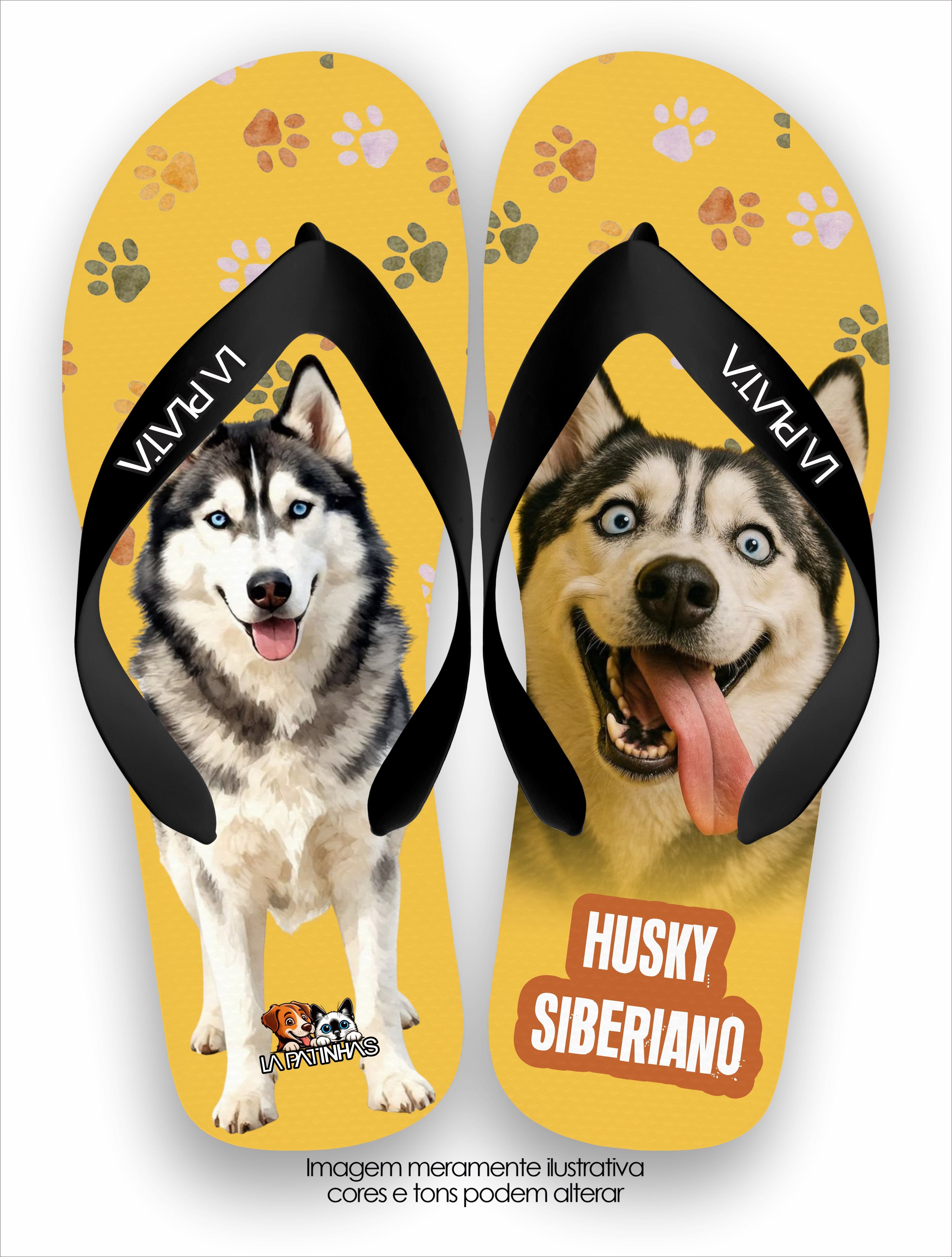 Chinelo Tradicional La Patinhas Dogs Husky Siberiano