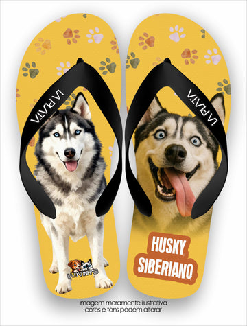 Chinelo Tradicional La Patinhas Dogs Husky Siberiano