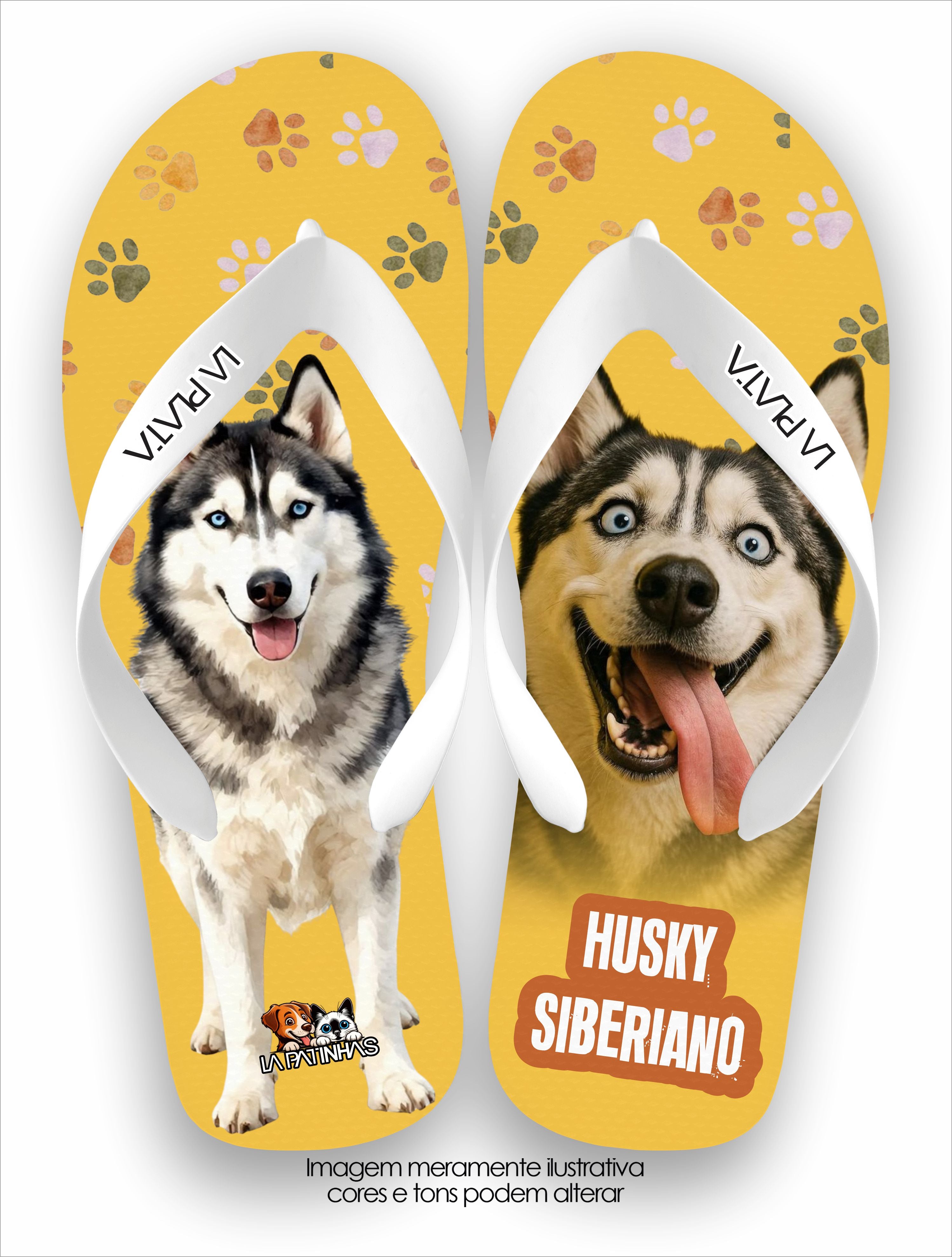 Chinelo Tradicional La Patinhas Dogs Husky Siberiano