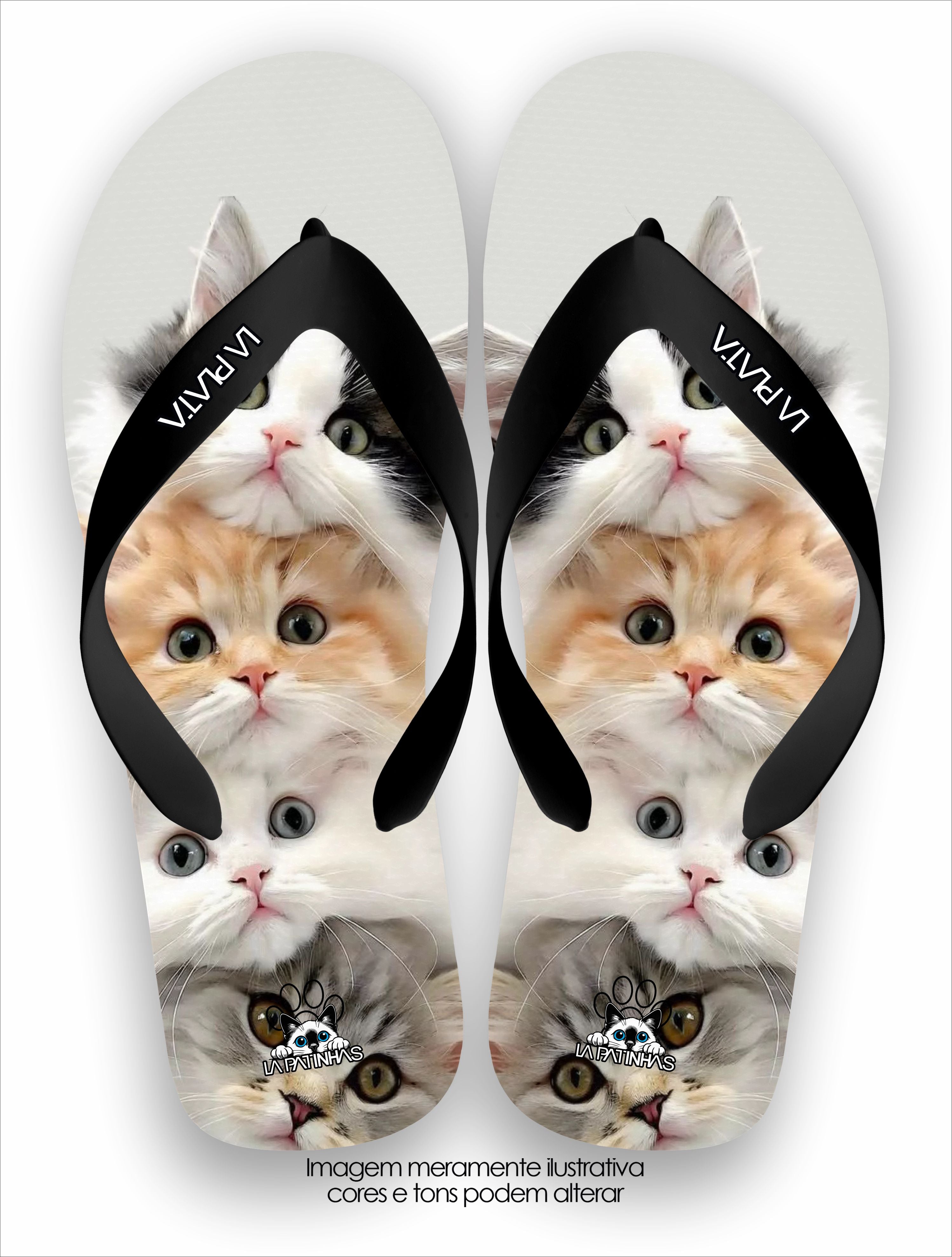 Chinelo Tradicional La Patinhas Cats Gatinhos