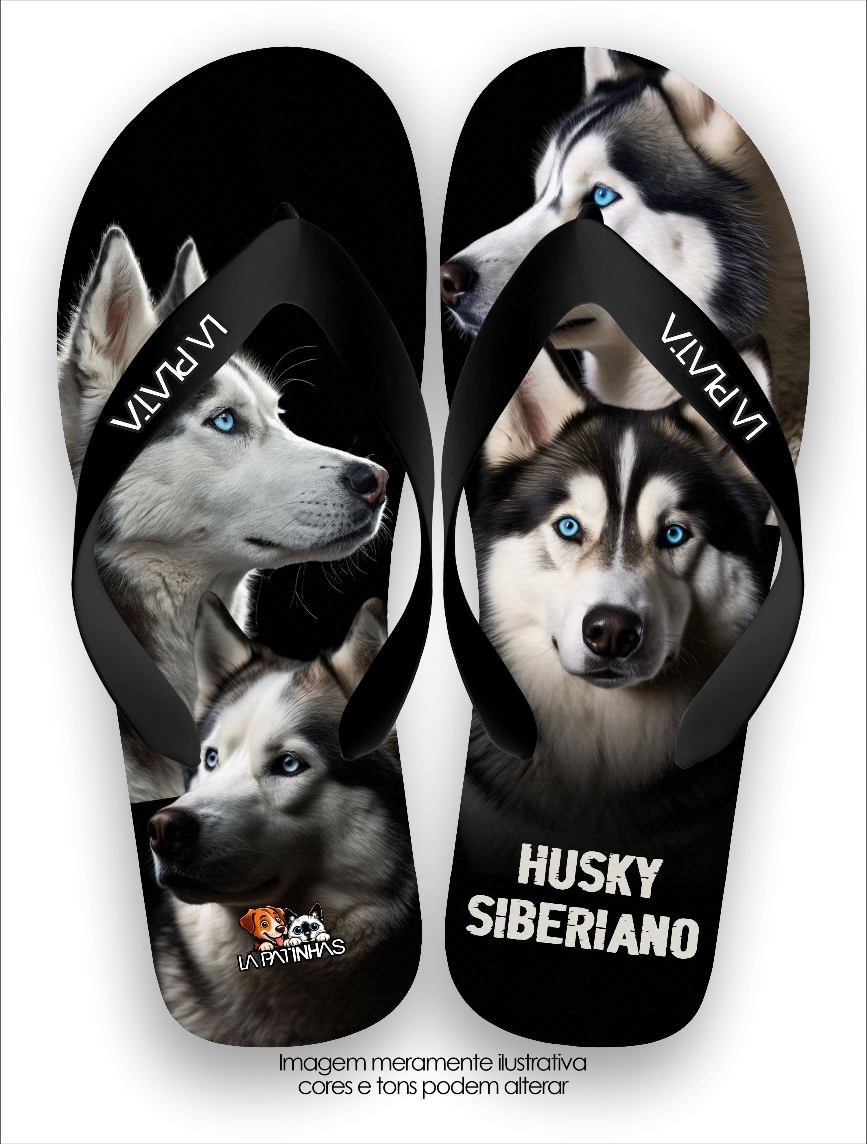 Chinelo Tradicional La Patinhas Dogs Husky Siberiano 01