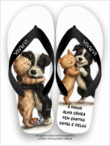 Chinelo Tradicional La Patinhas Dogs Alma Gêmea