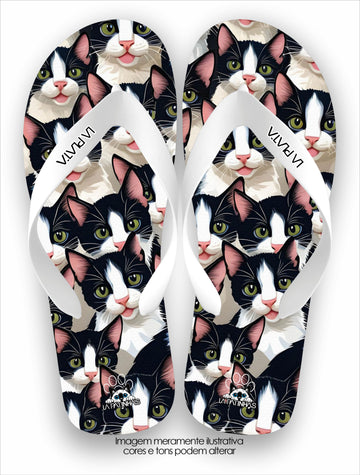 Chinelo Tradicional La Patinhas Cats Estampado