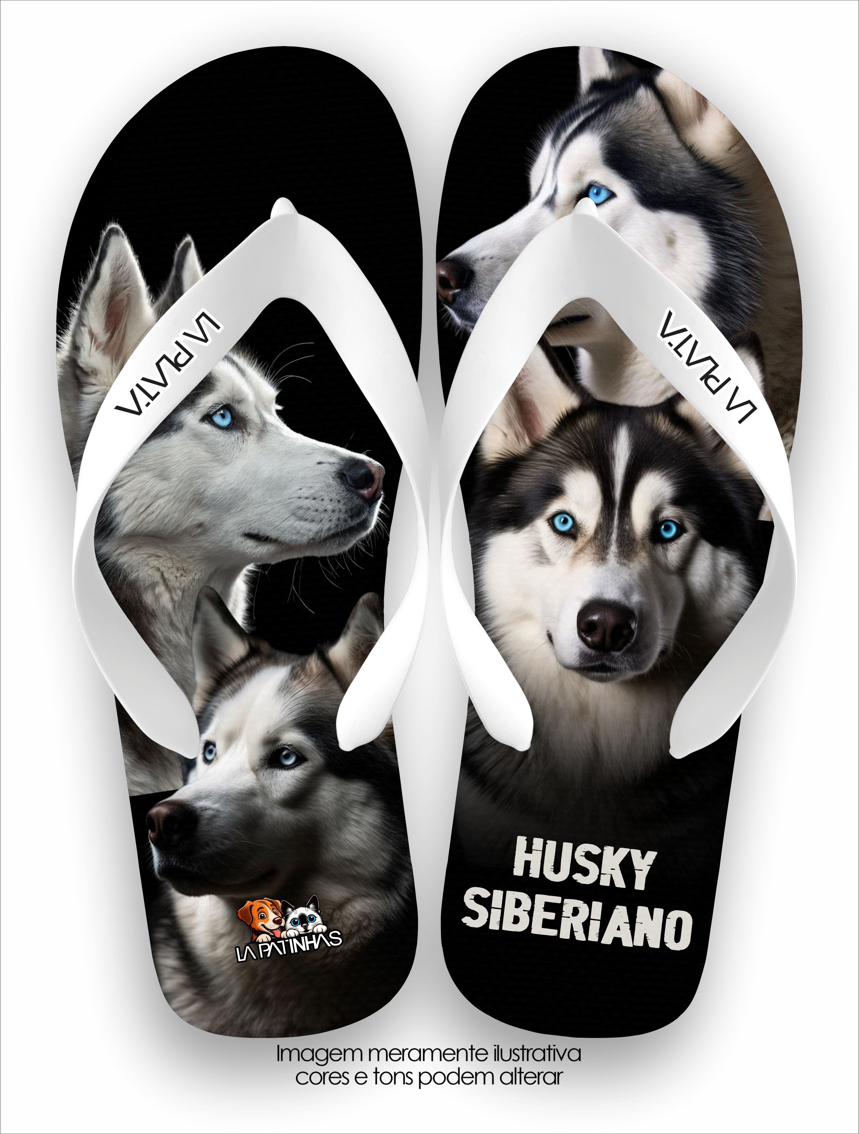Chinelo Tradicional La Patinhas Dogs Husky Siberiano 01