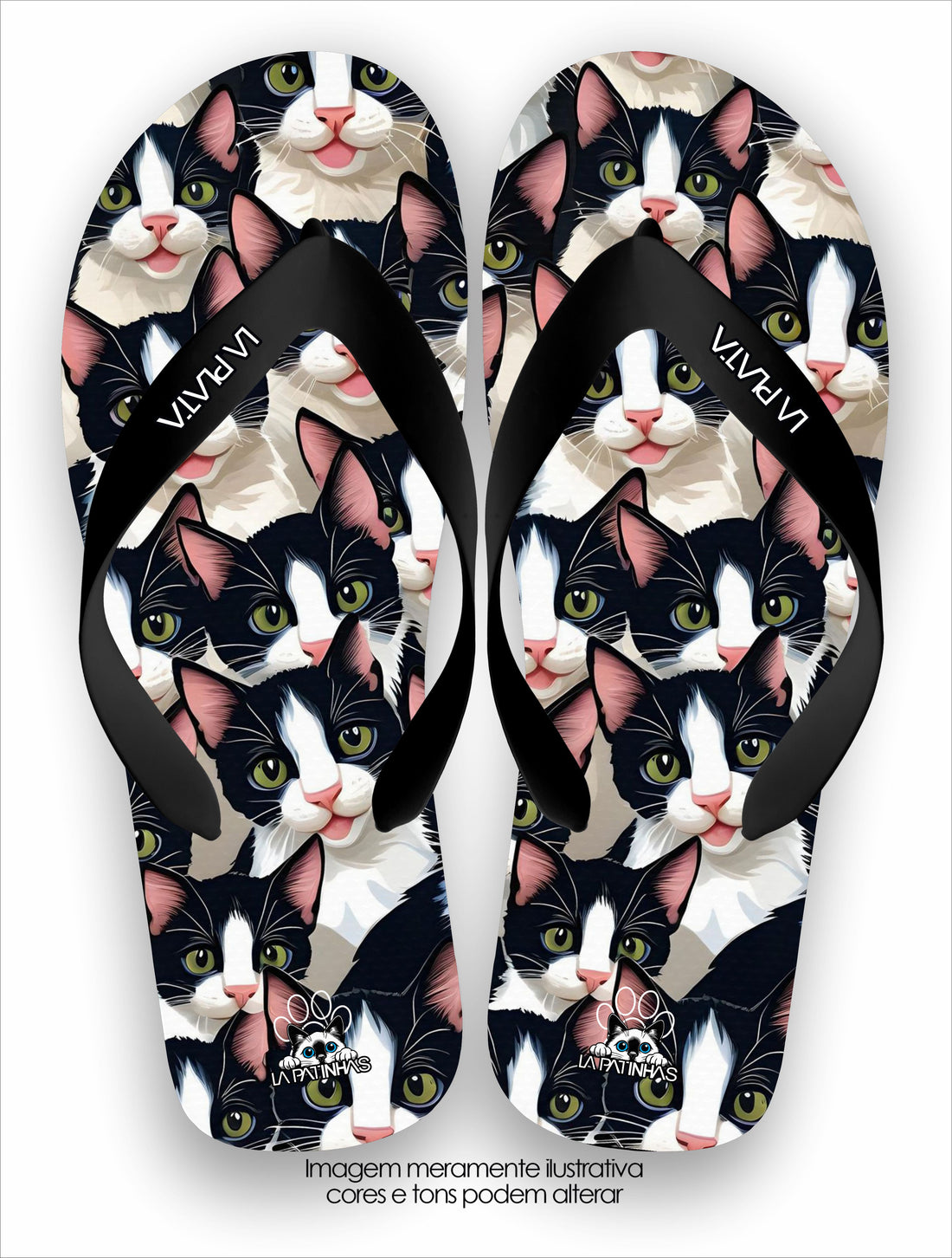 Chinelo Tradicional La Patinhas Cats Estampado