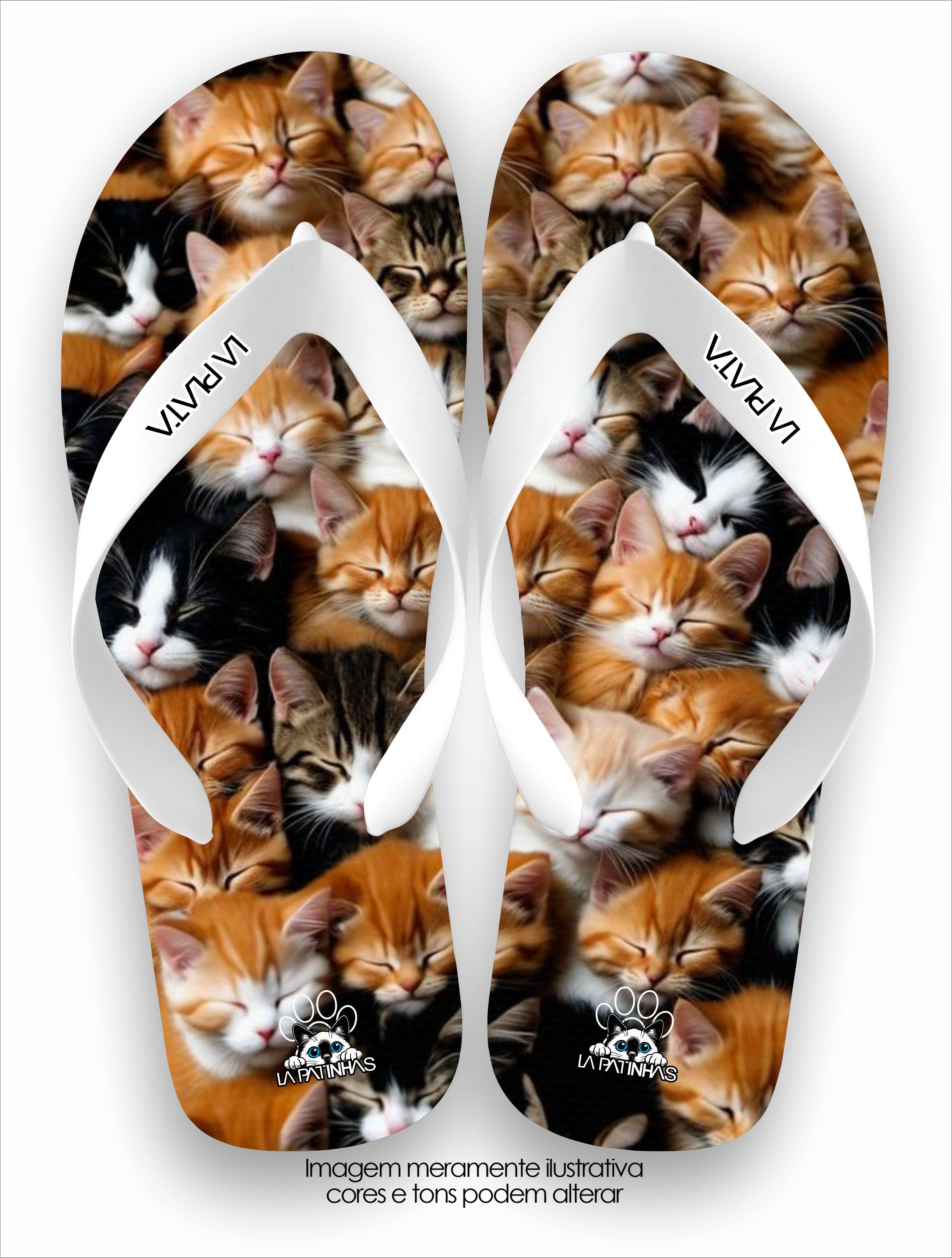 Chinelo Tradicional La Patinhas Cats Ninhada