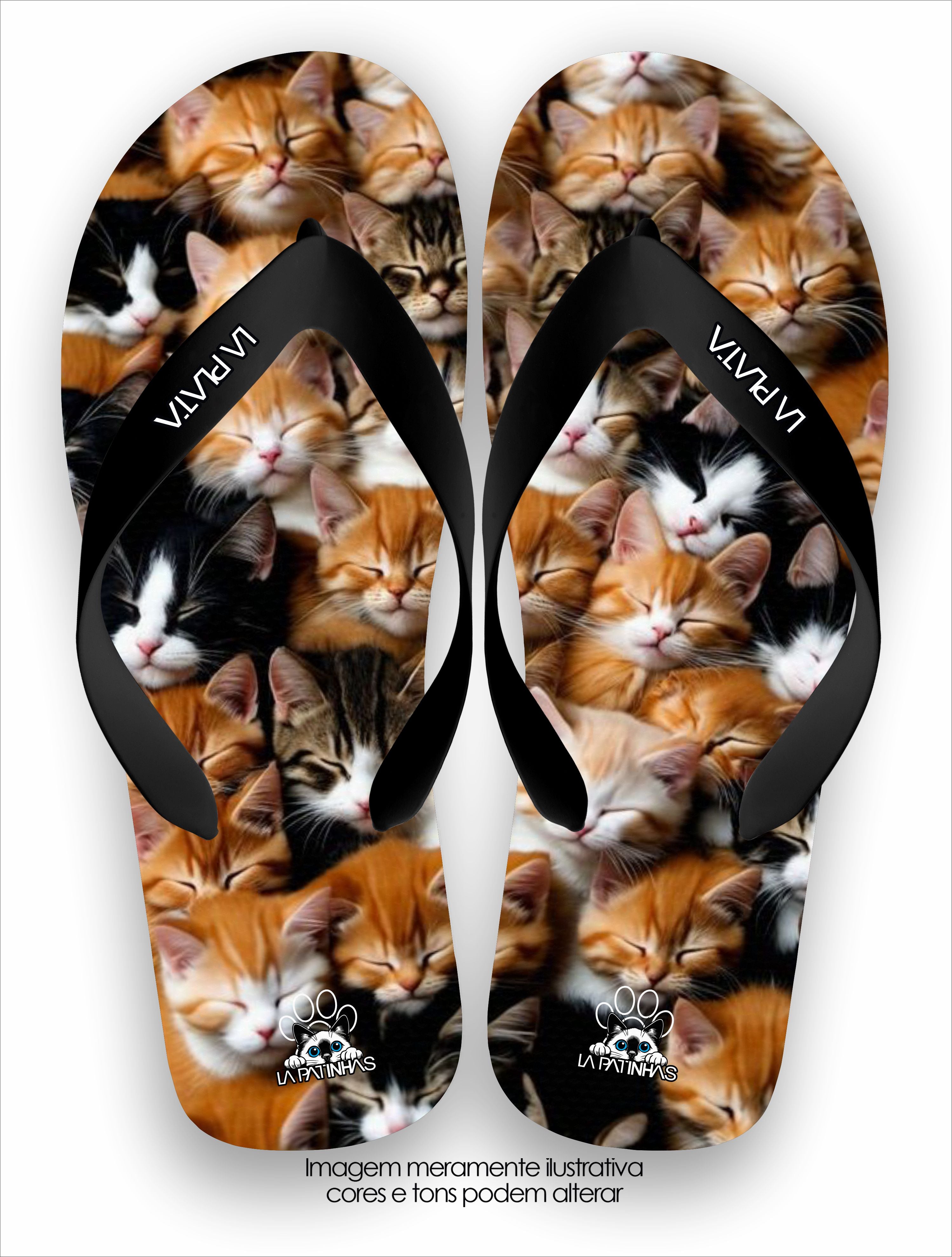Chinelo Tradicional La Patinhas Cats Ninhada