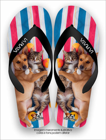 Chinelo Tradicional La Patinhas Dogs Cães & Gatos Colors 01