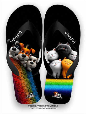 Chinelo Tradicional La Patinhas Dogs Cães & Gatos Colors 02