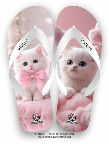 Chinelo Tradicional La Patinhas Cats Pink