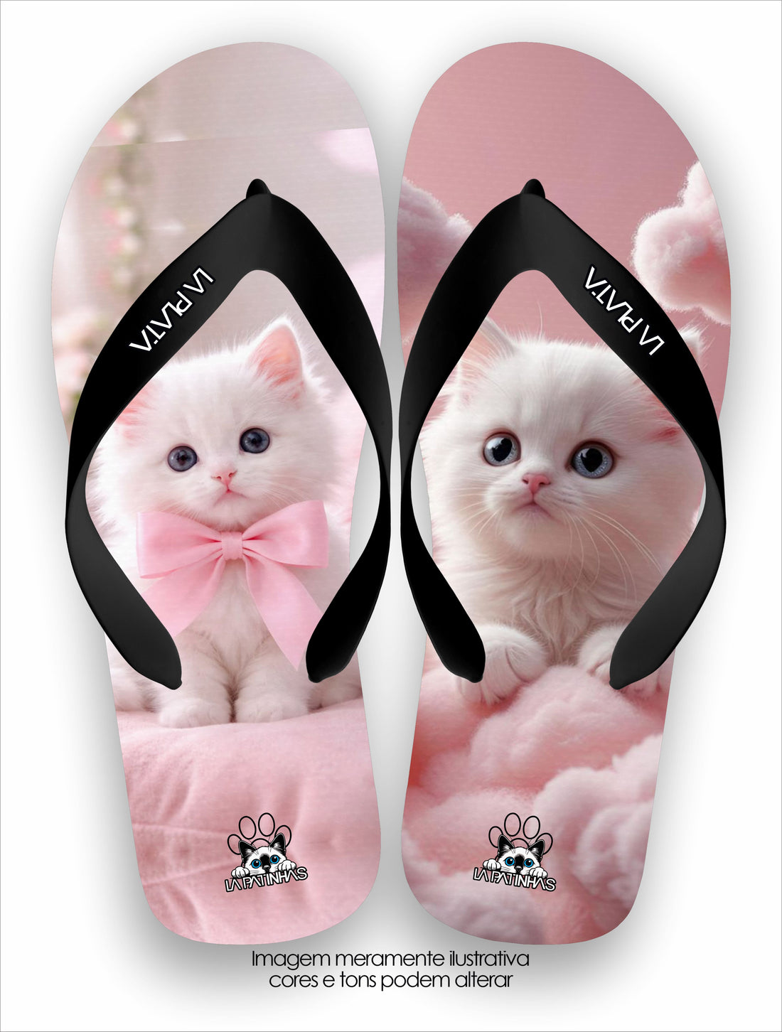 Chinelo Tradicional La Patinhas Cats Pink