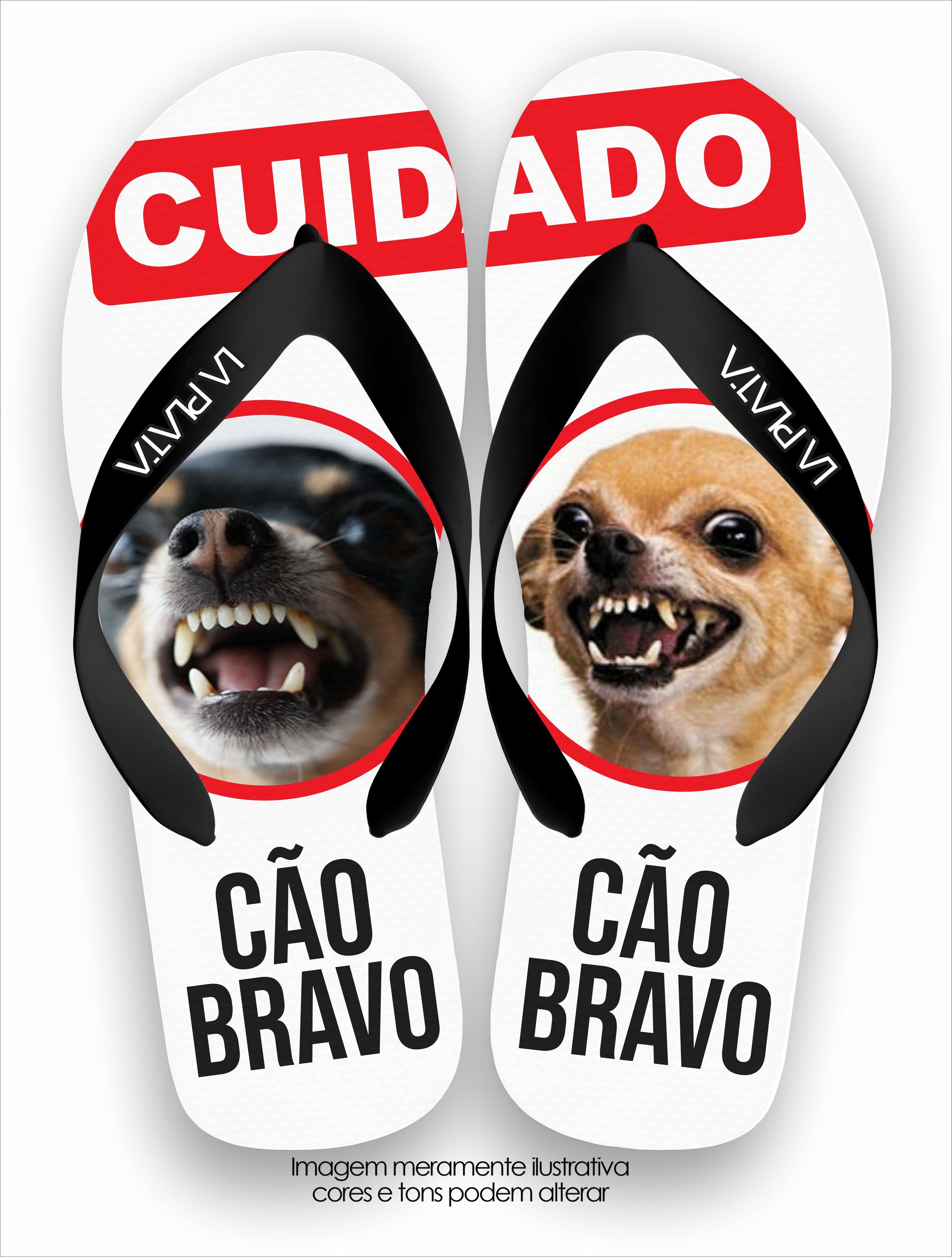Chinelo Tradicional La Patinhas Dogs Cuidado Cão Bravo