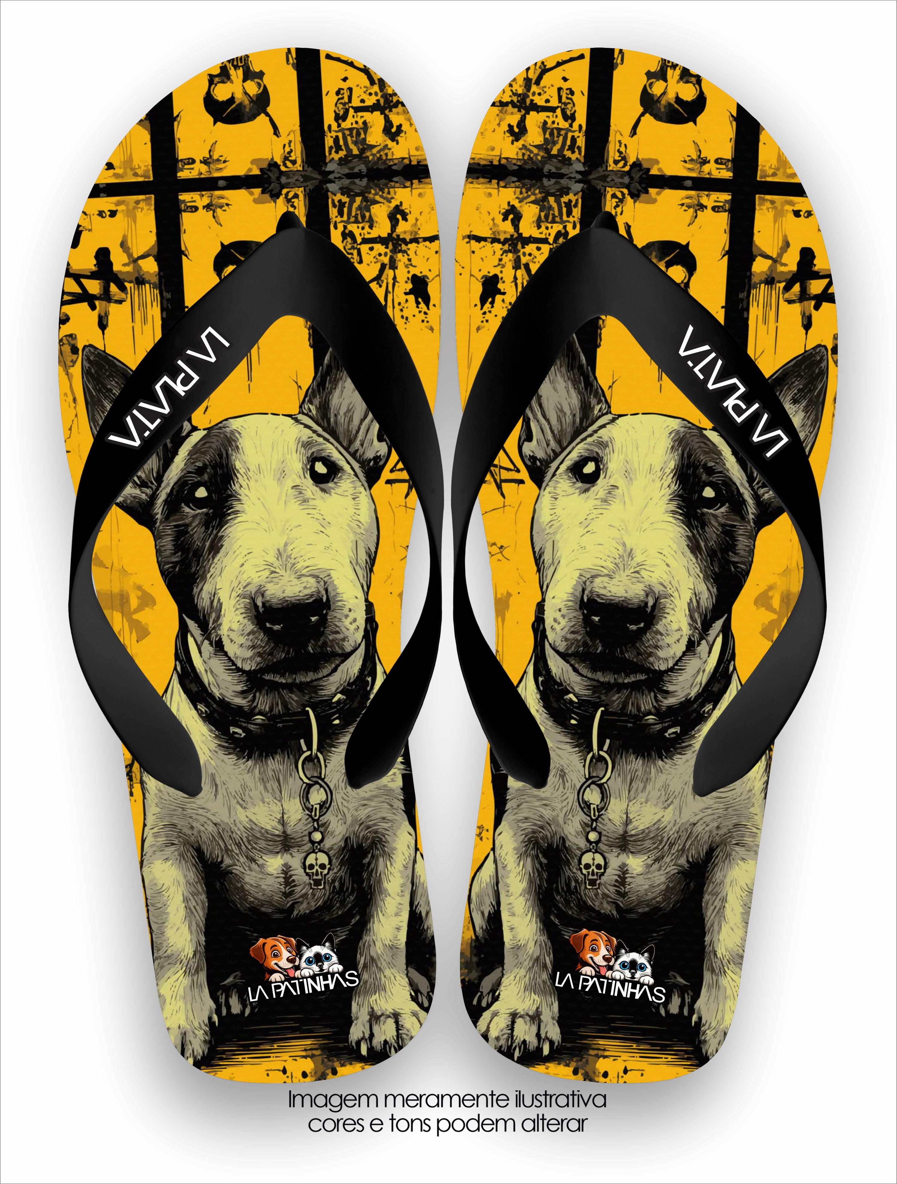 Chinelo Tradicional La Patinhas Dogs Bull Terrier Lovers