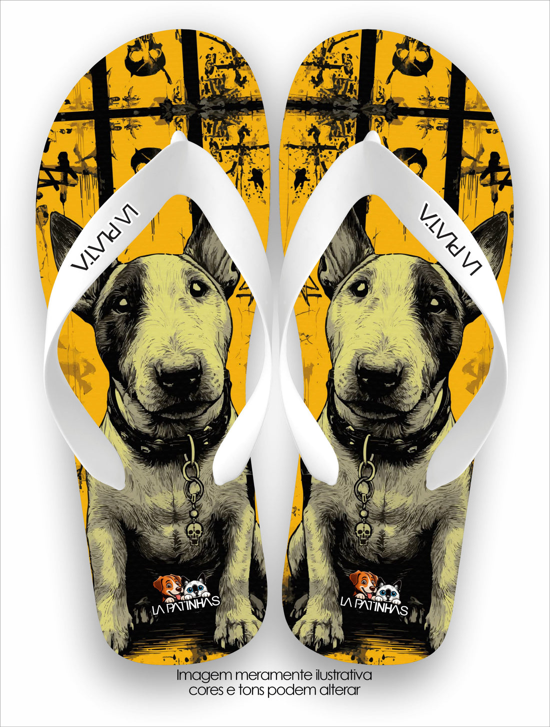Chinelo Tradicional La Patinhas Dogs Bull Terrier Lovers