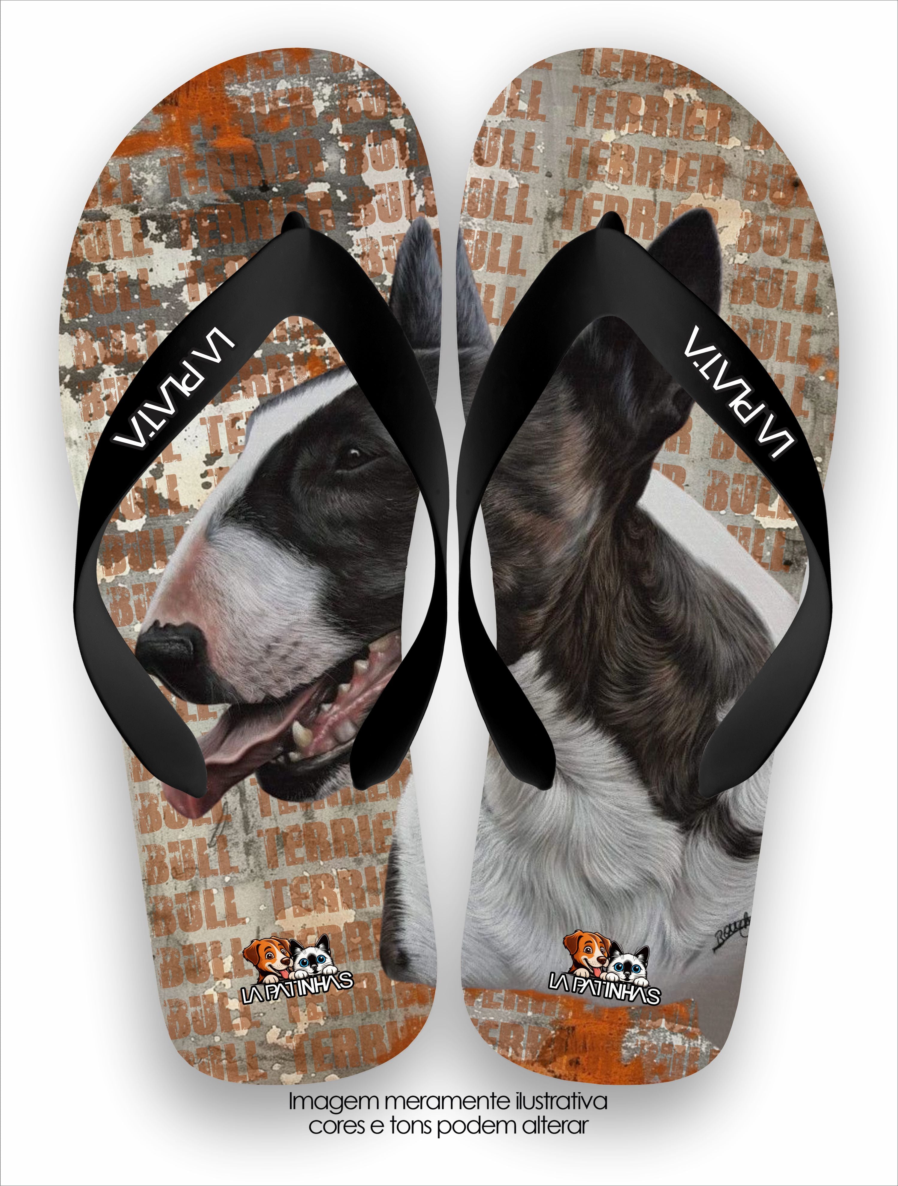 Chinelo Tradicional La Patinhas Dogs Bull Terrier