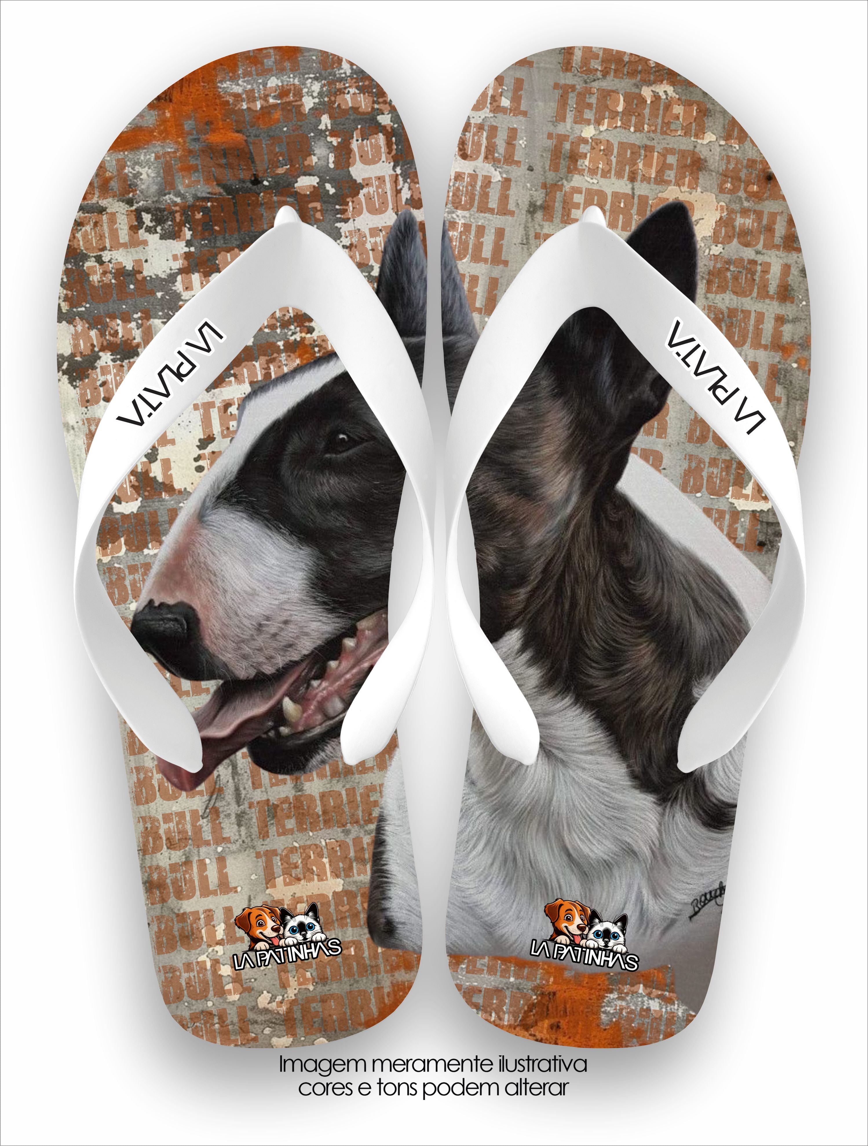 Chinelo Tradicional La Patinhas Dogs Bull Terrier
