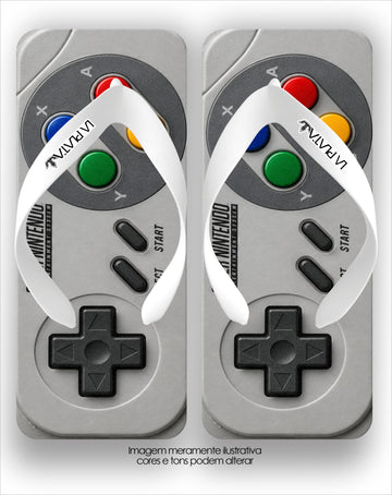 Chinelo La Quadradas Controle Super Nintendo