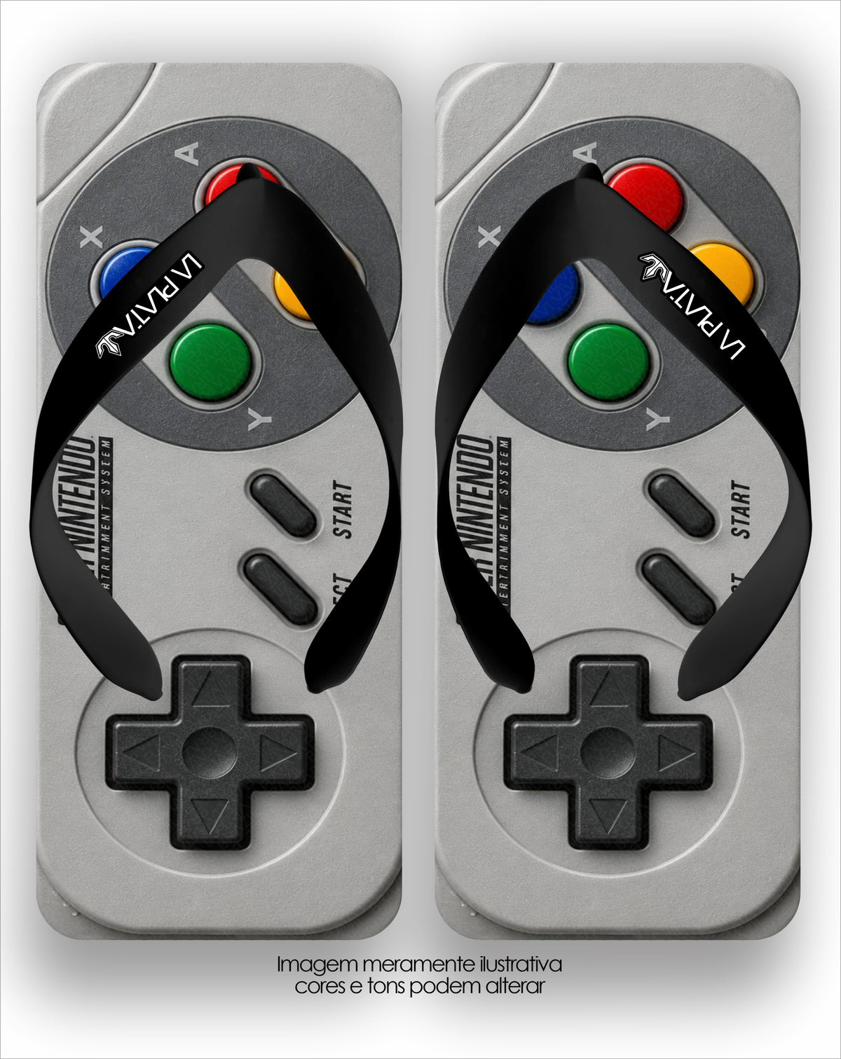 Chinelo La Quadradas Controle Super Nintendo