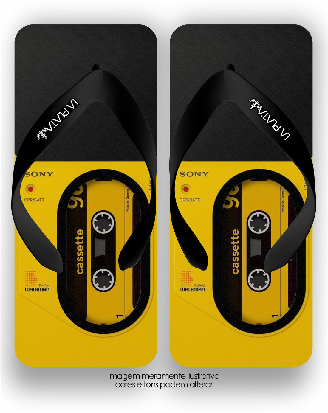 Chinelo La Quadradas Fita Cassete Sony