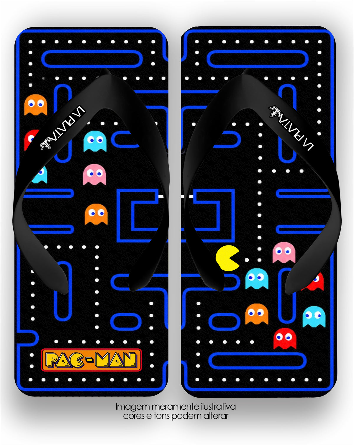 Chinelo La Quadradas Pac-Man