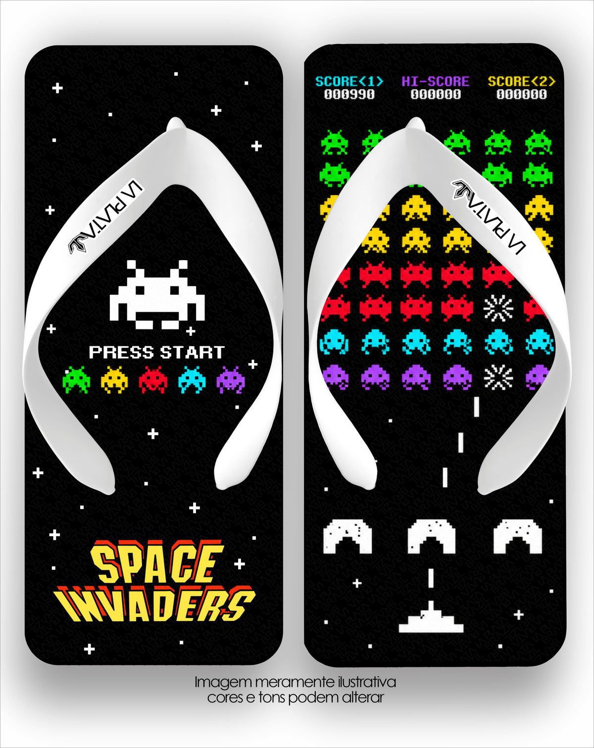 Chinelo La Quadradas Space Invaders