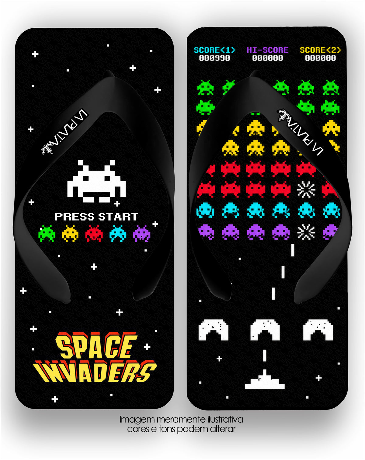 Chinelo La Quadradas Space Invaders
