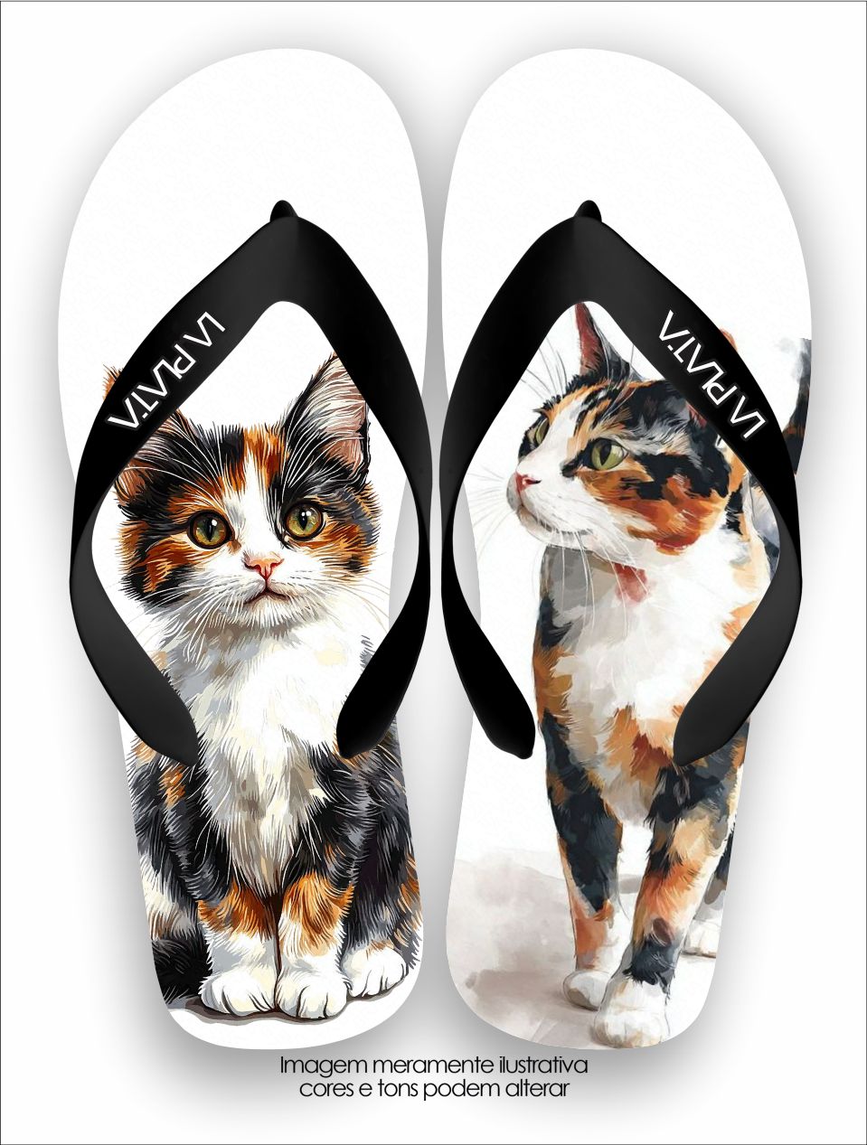 Chinelo Tradicional La Patinhas Cats Gato Calico