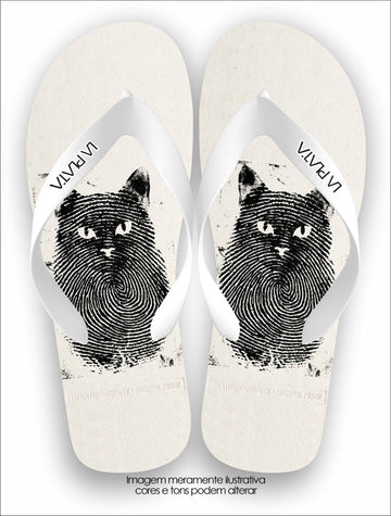 Chinelo Tradicional La Patinhas Cats Gato Impressão Digital