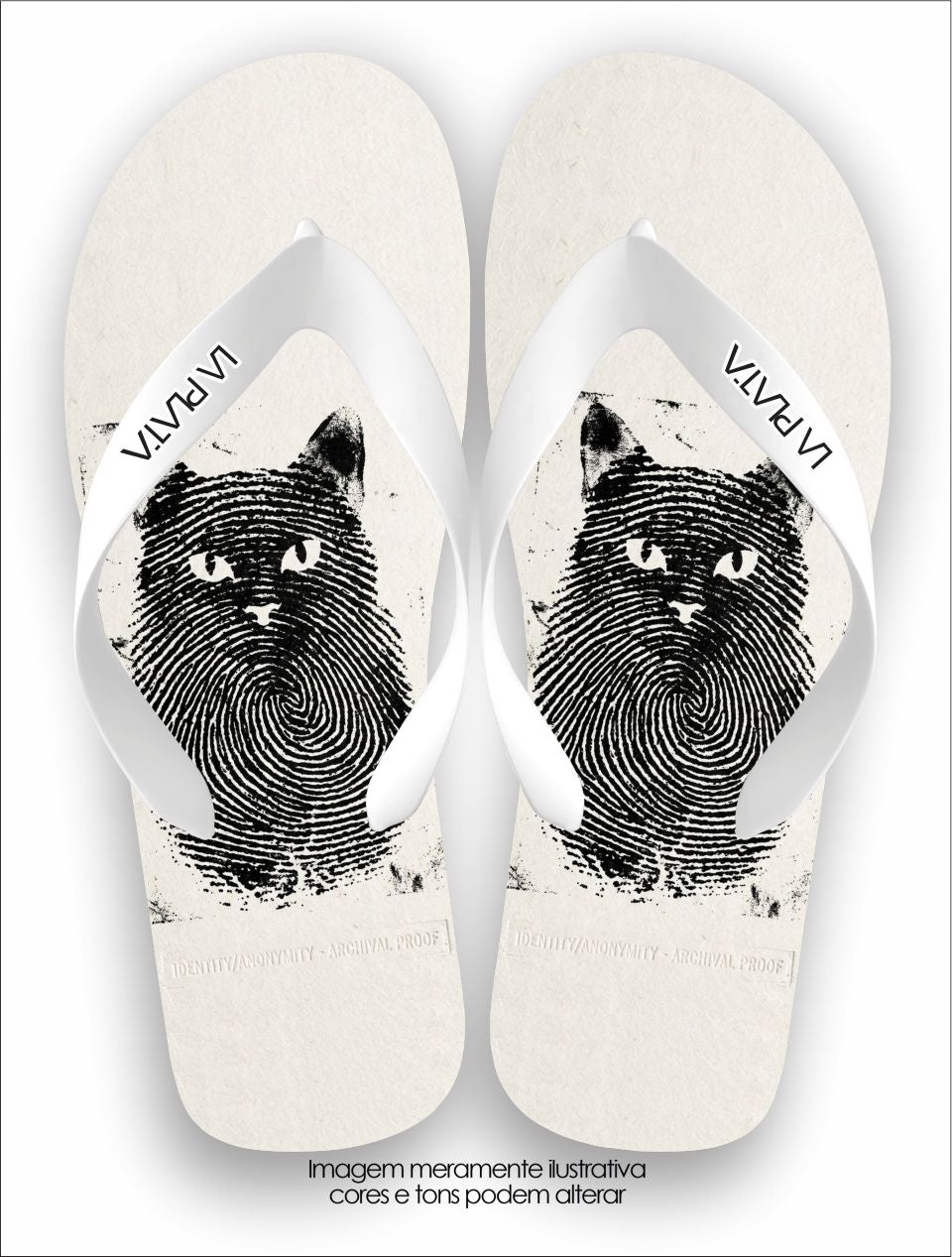 Chinelo Tradicional La Patinhas Cats Gato Impressão Digital