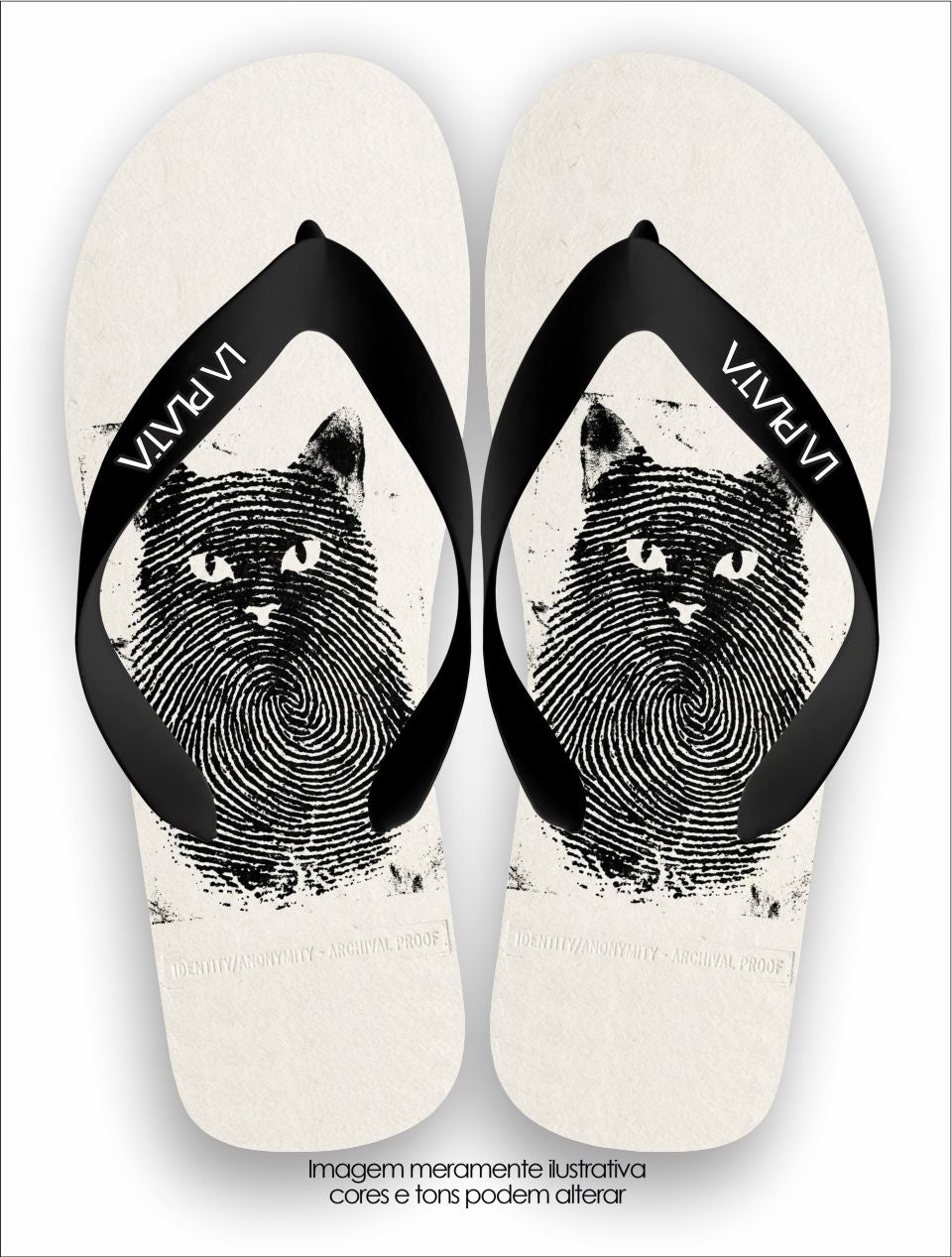 Chinelo Tradicional La Patinhas Cats Gato Impressão Digital