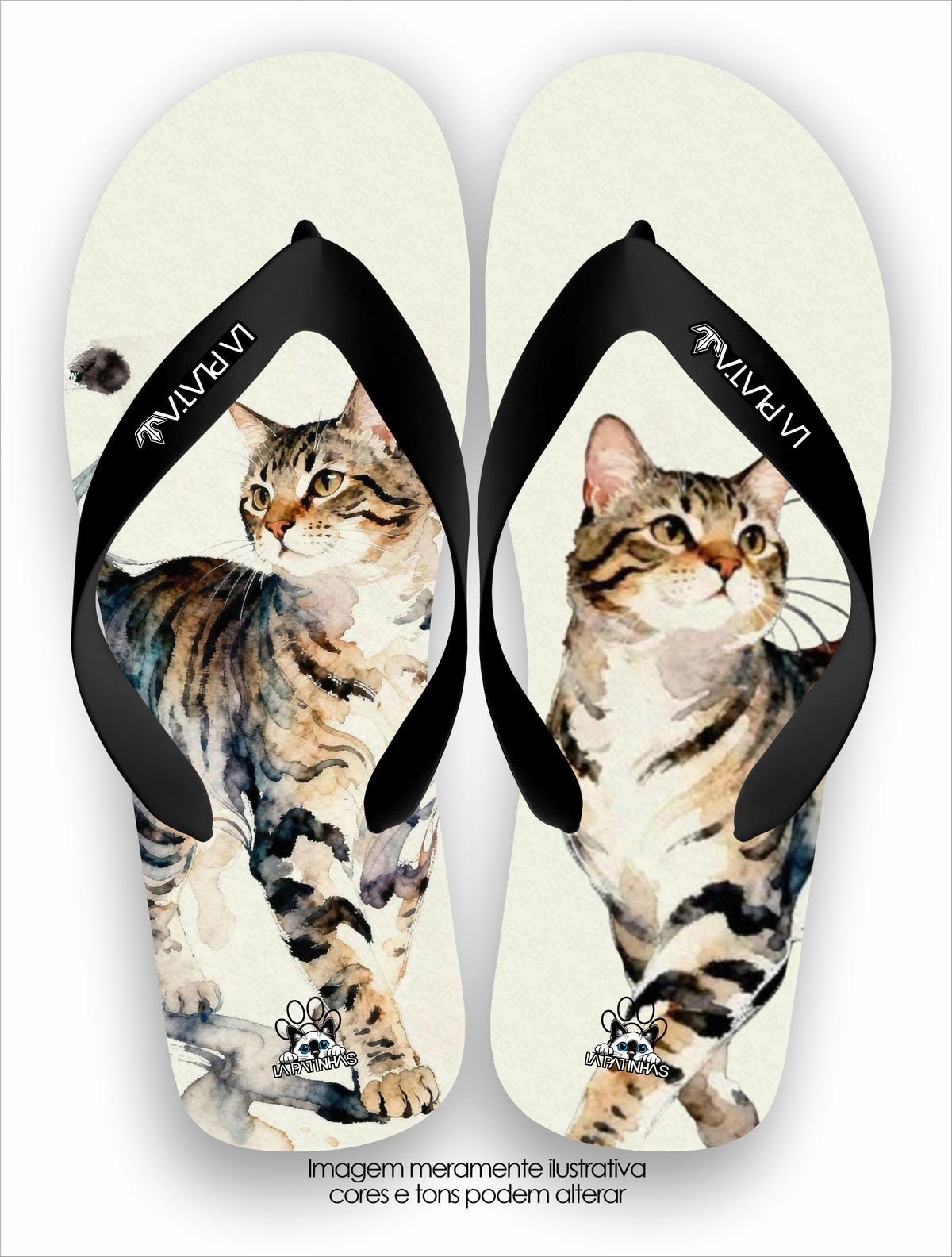 Chinelo Tradicional La Patinhas Cats Gato Rajado