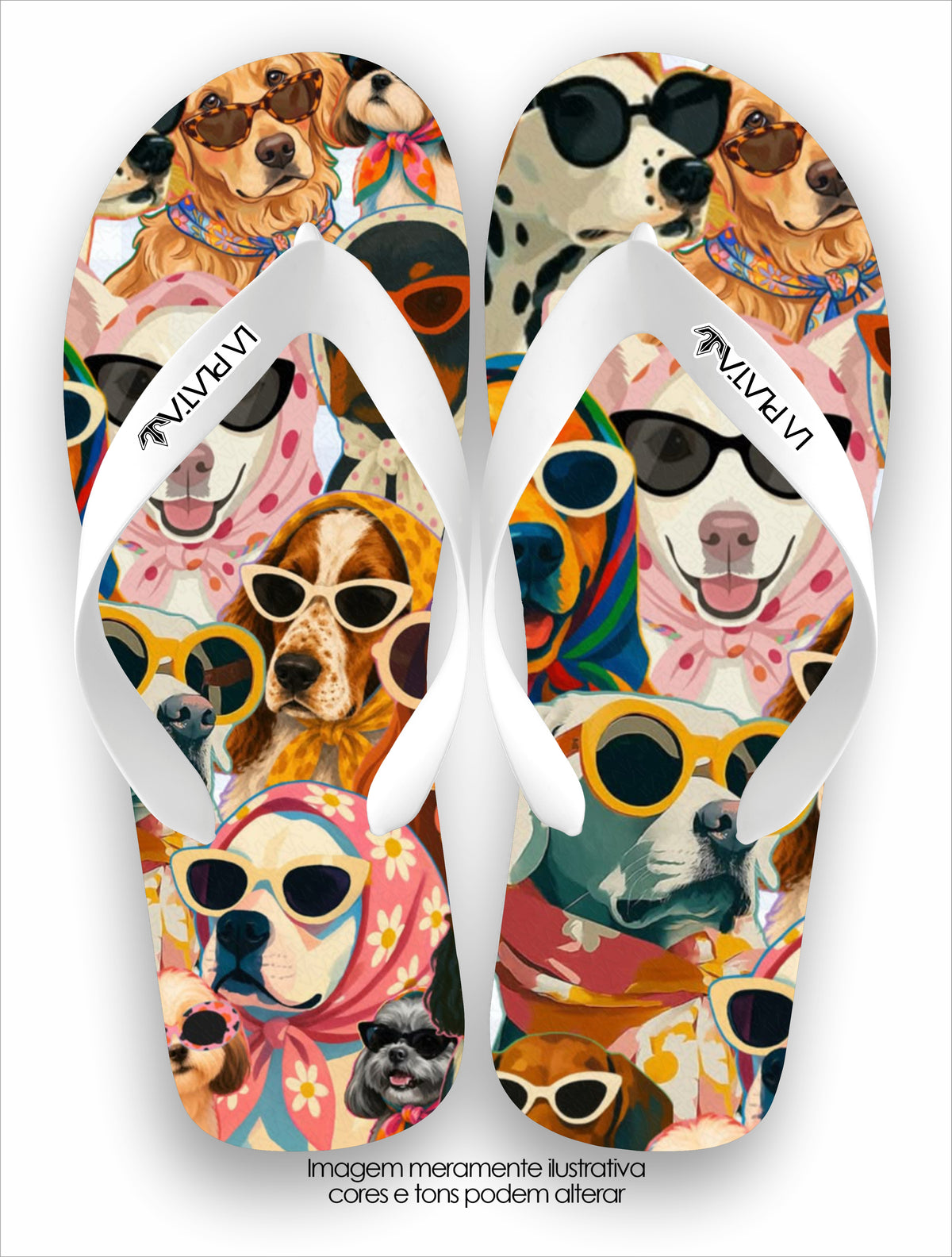 Chinelo Tradicional La Patinhas Dogs Cachorros de Óculos