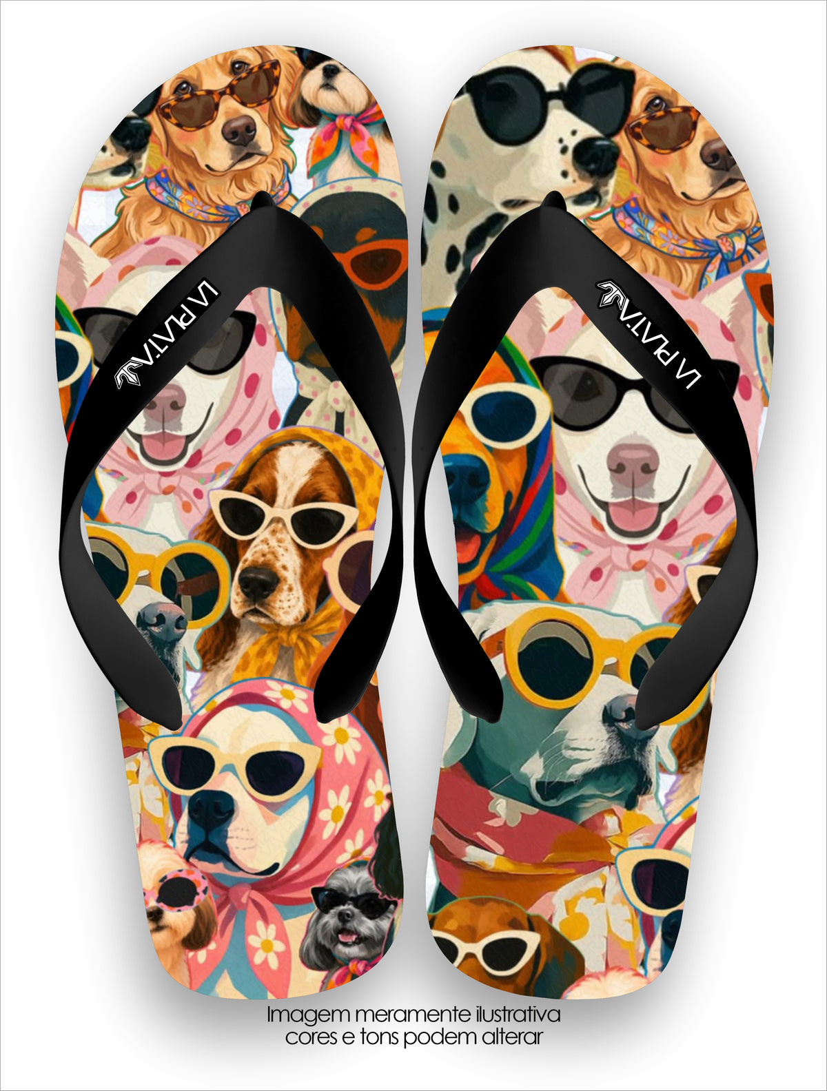 Chinelo Tradicional La Patinhas Dogs Cachorros de Óculos