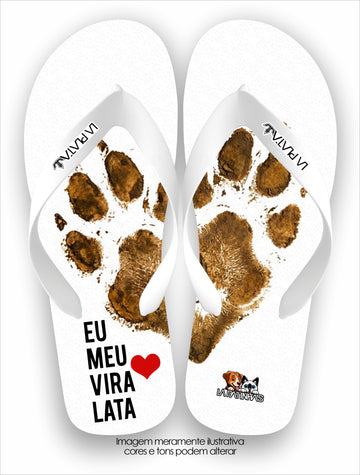 Chinelo Tradicional La Patinhas Dogs Eu Amo Meu Vira-Lata