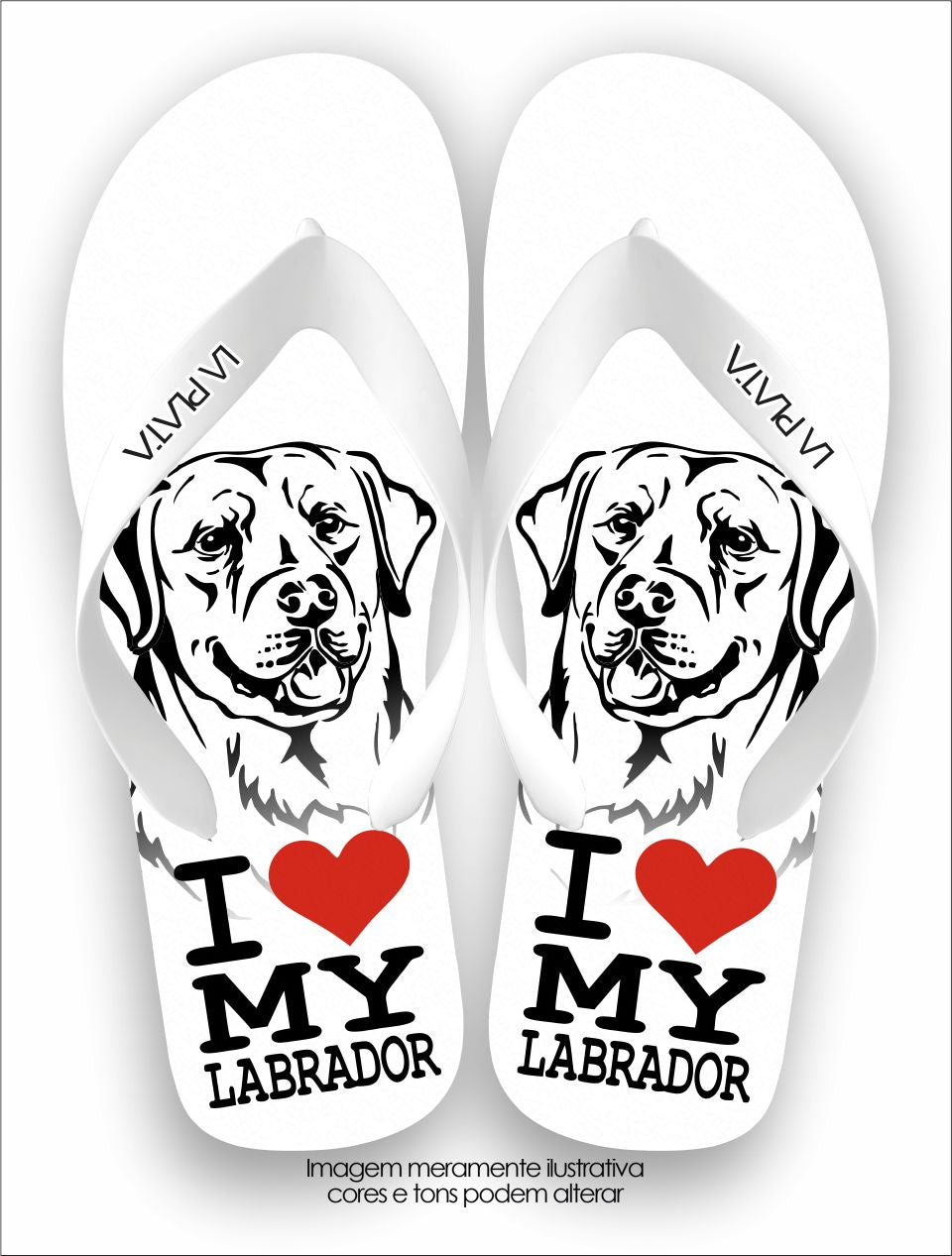 Chinelo Tradicional La Patinhas Dogs Labrador Contorno